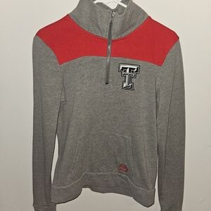 PINK Victoria's Secret Red and Gray Zip-Up Jacket Texas Tech